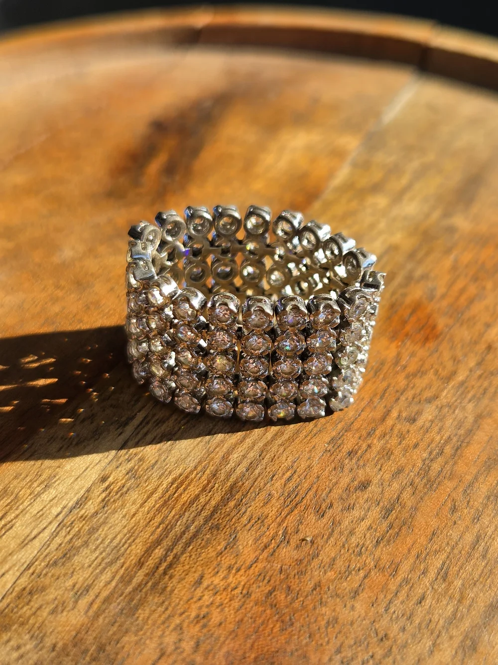 Sterling Silver Cz Mesh Eternity Ring - 925